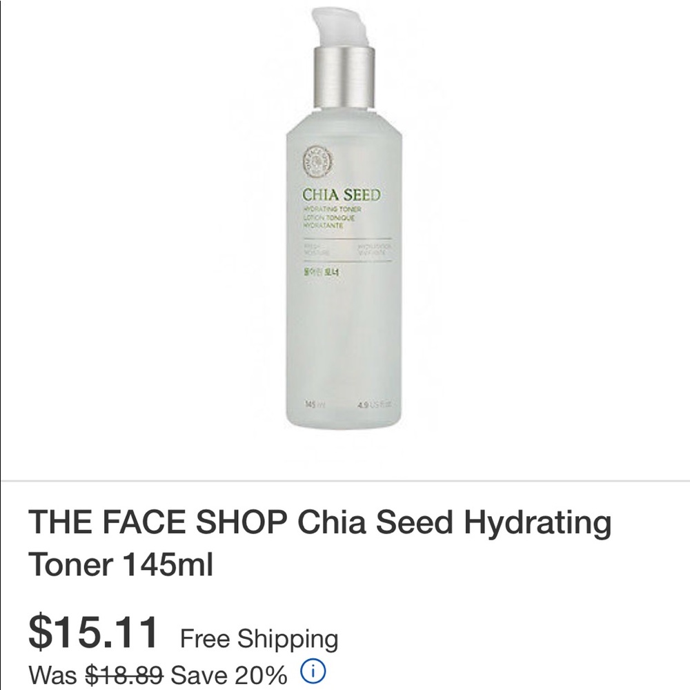 Chia seed hydrating facial toner